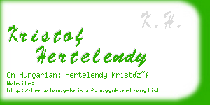 kristof hertelendy business card